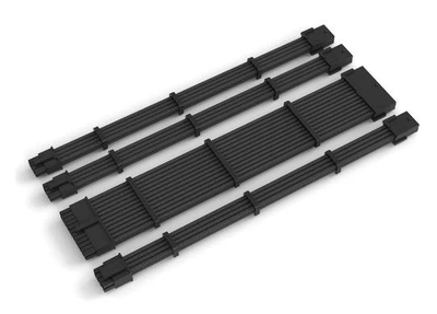 Набор Кабелей 4шт удлинителей питания GPU / CPU / ATX 30 см 24 -24/ 8-8 PIN в изоляции Черный