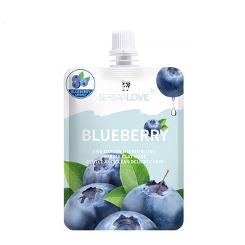 Кислородная маска для лица SERSANLOVE Blueberry Live Oxygen Moisturizing Bubble Mask экстрактом черники