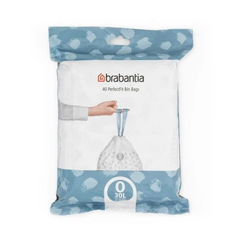 Набор мусорных пакетов Brabantia "O", объем 30 л, 40 шт, белый с узором (124846)