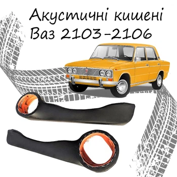 Акустические карманы поворотные Ваз 2103-2106 подиумы под динамики 16см кожзам черный