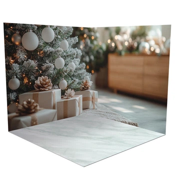 Новогодний угловой фотофон, виниловый 120x120см, Frontlit 450 г/м2 №58568