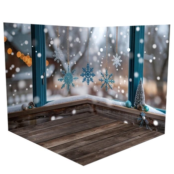 Новогодний угловой фотофон, виниловый 100x100см, Frontlit 450 г/м2 №58567