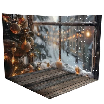 Новогодний угловой фотофон, виниловый 140x140см, Frontlit 450 г/м2 №58553