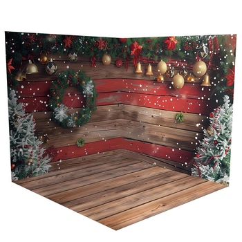 Новогодний угловой фотофон, виниловый 120x120см, Frontlit 450 г/м2 №58545