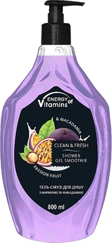 Гель-смузи для душа "Passion Fruit & Macadamia" - Energy of Vitamins Clean&Fresh Shower Gel Smoothie 800ml (1315787-4968806)