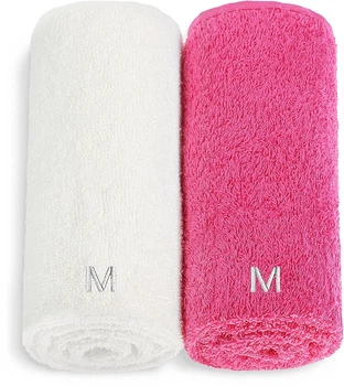 Набор полотенец для лица, белое и розовое "Twins" - MAKEUP Face Towel Set Pink + White 2шт (1182414-27055026)