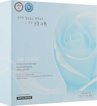 Набір відбілювальний для догляду за обличчям, 5 продуктів - 3W Clinic Excellent White Skin Care Kit Set (для жінок) (976547-141842)