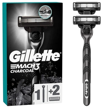 Бритвенный станок с 2 сменными кассетами - Gillette Mach3 Charcoal (1264856-139111)