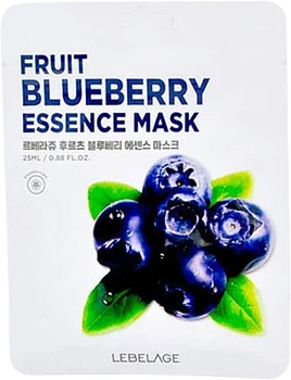 Тканевая маска для лица с экстрактом черники - Lebelage Fruit Blueberry Essence Mask 25ml (1320420-20847807)