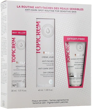 Набор - Topicrem Mela Anti-Dark Spot (serum/30ml + d/cr/40ml + f/mask/50ml) (1404304-24937006)