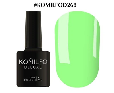 Гель-лак KOMILFO Deluxe Series №D268 (салатовий, неоновий) 8 мл