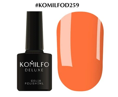 Гель-лак KOMILFO Deluxe Series №D259 (персиково-оранжевий) 8 мл