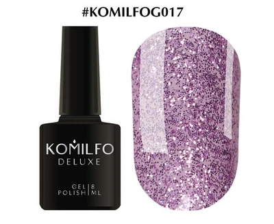 Гель-лак KOMILFO Deluxe Series №G017 (рожево-бузковий, голограмний мікроблиск) 8 мл