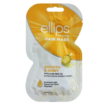 Маска для ломких и тусклых волос Ellips Vitamin Hair Mask Smooth & Shiny Роскошное сияние с маслом алоэ вера, 20 г