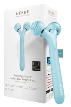 Электронный ультразвуковой ролик для лица GESKE Sonic Facial Roller 4в1 turquoise