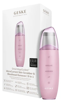 Мікрострумовий скрабер для шкіри та усунення чорних точок GESKE MicroCurrent Skin Scrubber&Blackhead Remover 9в1 pink