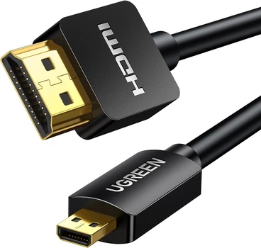 Перехідник кабель UGREEN Micro HDMI-HDMI 2.0 Cable, 4K@60Hz 3 м Black (HD127)
