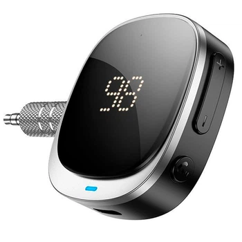 FM-трансмітер модулятор Hoco E80 бездротовий передавач ресивер BT5.3 AUX LED-дисплей Чорний