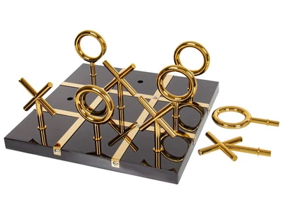 Игра крестики-нолики подарочный набор Decor One цвет золотисто-черный 33х33х13 см