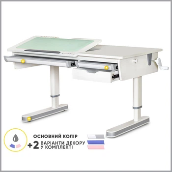 Дитячий стіл Mealux Montreal 2 White Lite Multicolor (арт.BD-670-2 WG Lite)