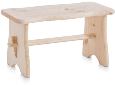 Taboret Zeller drewniany z podnóżkiem 21 x 39 x 21 cm Beżowy (4003368131306)