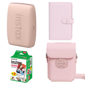 Подарунковий набір до фотопринтера Fujifilm Instax Mini Link3 Rose Pink / Чохол рожевий / Фотоальбом рожевий на 108 знімків/Фотопапір (2 картриджі х 10 знімків)