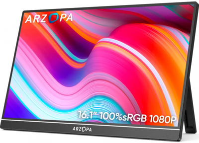 Монитор 16.1" Arzopa g1 Game (z1rc), Black, wled, ips, 2560x1600, 16:9, 5 мс, 144 Гц, 250 кд/м, 1200:1, 85°/85°, 2xType-C/ mini-HDMI, 2x1W