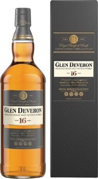 Виски Glen Deveron 16 лет выдержки 1 л 40% в подарочной упаковке (5010752001182)