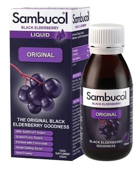Черная бузина сироп для взрослых и детей от 3 лет Sambucol Black Elderberry Original 120 мл