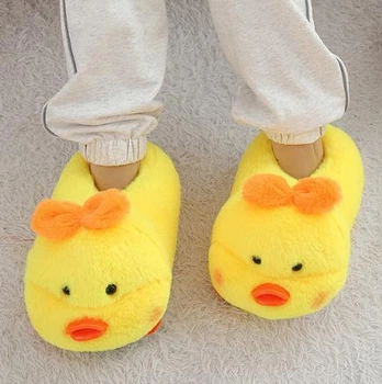 Домашние Тапочки Игрушки Кигуруми Kigurumi Утка Мягкие Теплые Для Девочки Желтая 35-41 (Д733218)