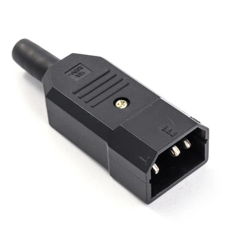 Штекер мережевий 3 pin,під шнур,корпус пластик