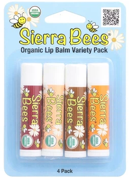 Набір органічних бальзамів для губ Sierra Bees Organic Variety Pack Lip Balms 4 шт по 4.25 г (898220011490/898220025671)
