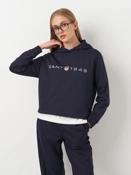 Худі жіноче GANT Reg Printed Graphic Hoodie 4200756-433 S Синє (7325707467455)