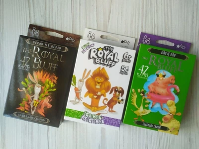 Комплект карткових ігор Danko Toys The royal bluff Вірю не вірю, підклади свиню (три штуки) (Укр)