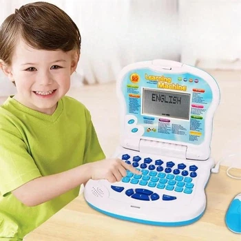 Развивающий детский ноутбук Learning Machine с мышкой, интерактивная обучающая игрушка Голубой DLMP24-Blue