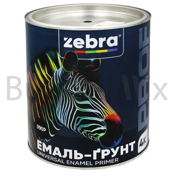 Емаль-ґрунт алкідна ZEBRA PROF 090Р 2,5 кг чорна