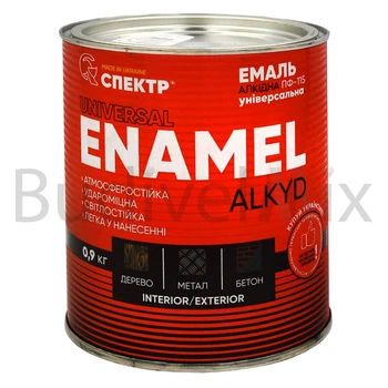Емаль алкідна Спектр Enamel ПФ-115 0,9 кг біла