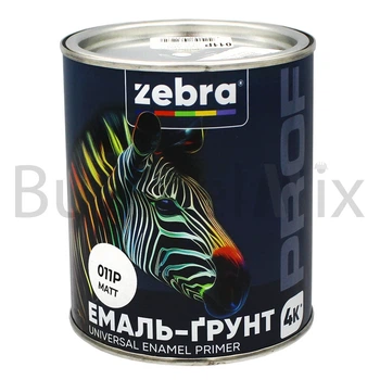 Емаль-ґрунт алкідна ZEBRA PROF 011Р 0,8 кг біла матова