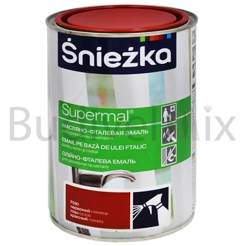 Емаль олійно-фталева Sniezka Supermal 800 мл F590 червона глянцева PL