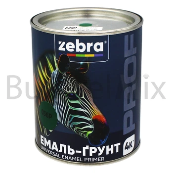 Емаль-ґрунт алкідна ZEBRA PROF 036Р 0,8 кг зелена