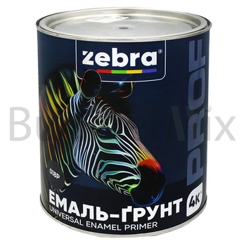 Емаль-ґрунт алкідна ZEBRA PROF 018Р 2,5 кг темно-сіра