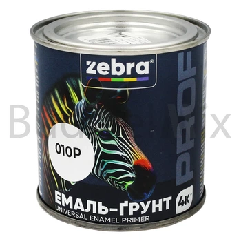 Емаль-ґрунт алкідна ZEBRA PROF 010Р 0,25 кг біла