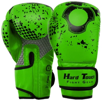 Перчатки боксерские детские на липучке Hard Touch Boxing 8468 размер 2 унции Green-Black