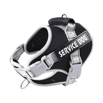 Нейлоновая водонепроницаемая регулируемая шлейка ServiceDog для собак, Medium Черный