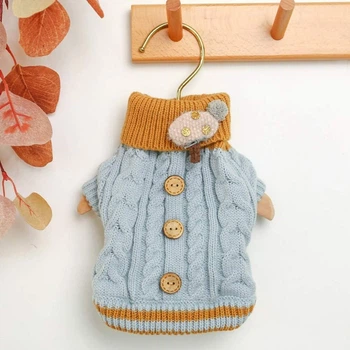 Вязаный свитер Derby Classic Dog Winter Sweater Blue для собак, кошек, щенков, XS Голубой