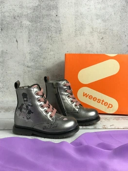 Черевики демісезонні дитячі для дівчинки Weestep 22р-13.8 см Темно-сірий (771)