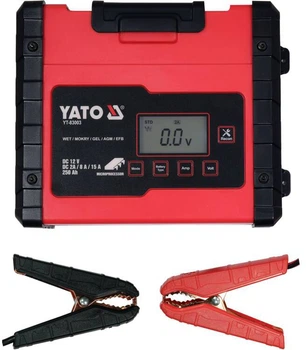 Prostownik elektroniczny YATO z LCD wyświetlaczem 12V 2/8/15A (YT-83003)