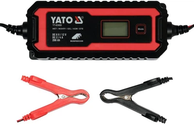 Prostownik elektroniczny YATO z LCD wyświetlaczem 6V/2A, 12V/4A (YT-83000)
