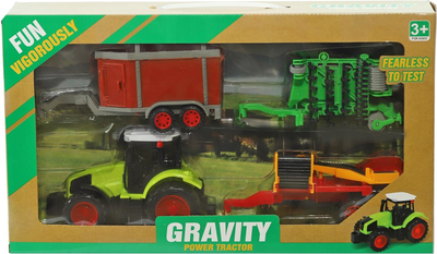 Traktor Toys Paweł Wojda Farma z przyczepą i 2 rodzajami sprzętu rolniczego (5903940018201)