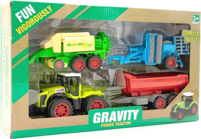 Traktor Macyszyn Toys Farma z przyczepą prasą i pottingerem (5903940010540)